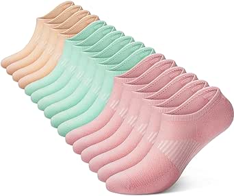 wernies No Show Socks Womens 8 Pairs, Ankle Non Slip Low Short Invisible Thin Liner Socks