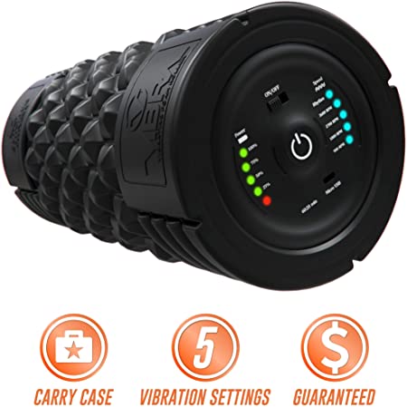 Epitomie Fitness VIBRA Vibrating Foam Roller - Next Generation Electric Foam Roller with 5 Speeds Settings | Includes Carry Case & Vibration Foam Rolling Training