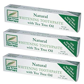 Tea Tree Therapy Natural Whitening Toothpaste, 3 Ounce (3-Pack)