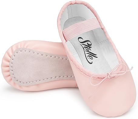 Stelle Ballet Shoes for Girls Toddler Dance Slippers PU Leather Boys Ballerina Shoes for Toddler/Little Kid/Big Kid/Women