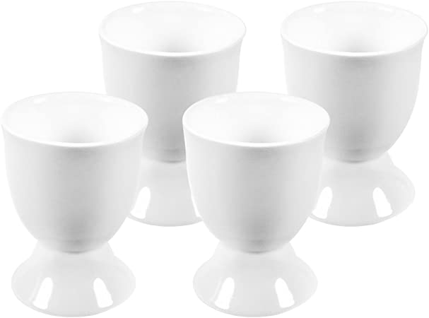 com-four® 4X Porcelain Egg Cups - Egg Holder in White, Approx. 6,5 cm (04 Pieces)