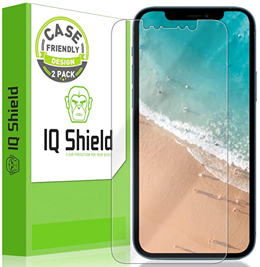 IQ Shield Screen Protector Compatible with Apple iPhone 12 Pro Max (6.7 inch)(2-Pack)(Case Friendly) Anti-Bubble Clear Film