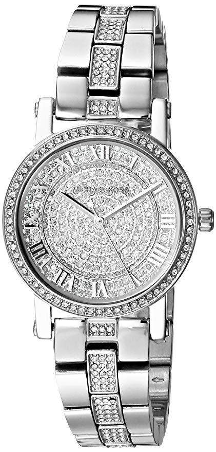 Michael Kors Women's Silvertone Round Face Petite Norie Watch