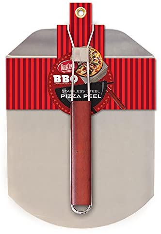 TableCraft BBQP BBQ Pizza Peel with Wood Handle, Medium, Stainless Steel