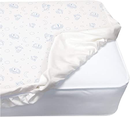 Serta PerfectSleeper Deluxe Crib Mattress Pad - 2 Pack – 100% Waterproof, Quilted Top, Fitted Protective Crib Mattress Pad, White