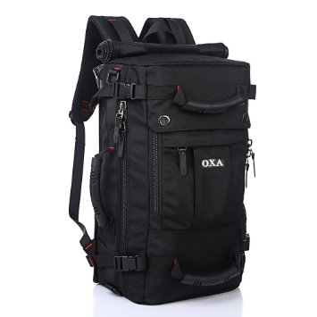 OXA Big Capacity Travel Backpack Laptop Backpack Two Different Ways of Carrying for Hiking Camping Travel Vacation Duffel Sports Duffle Bag Black