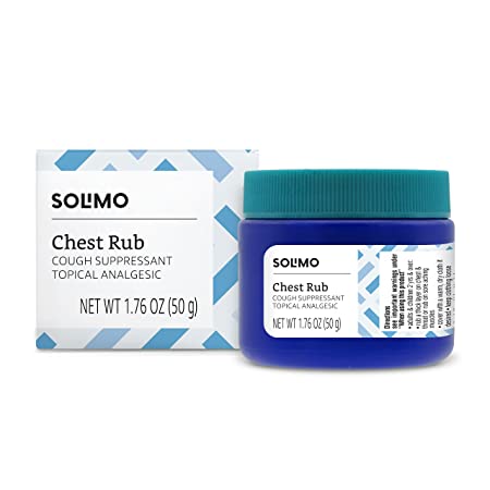 Amazon Brand - Solimo Chest Rub Cough Suppressant and Topical Analgesic, 1.76 Ounce