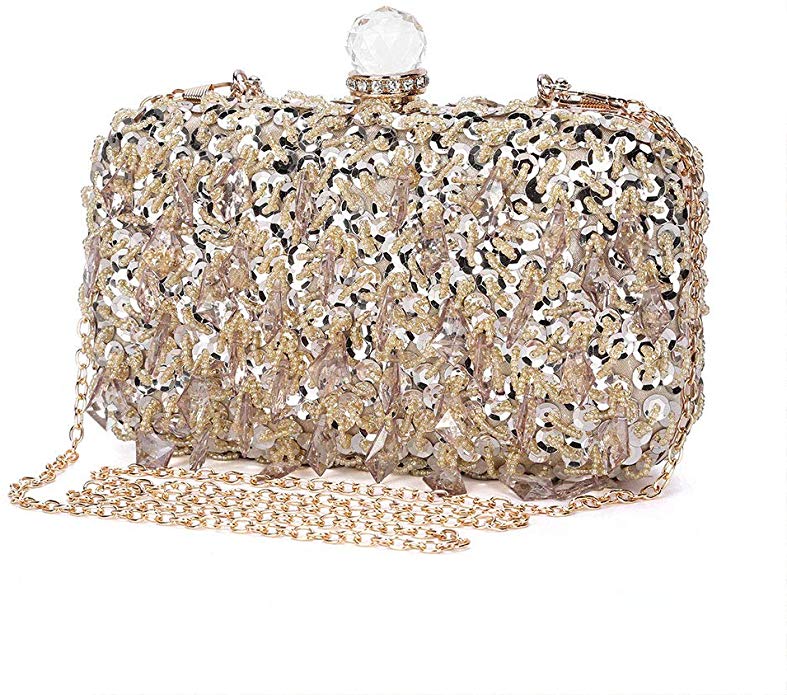 UBORSE Women Wedding Clutch Rhinestone Bling Sequin Evening Bags Vintage Crystal Beaded Cocktail Party Party Purse