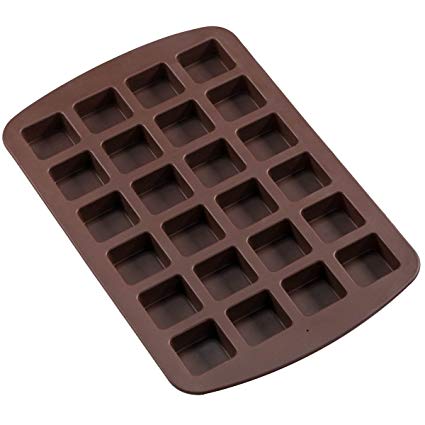 Sorbus 24 Cavity Silicone Brownie Squares Baking Mold Pans, Non-Stick, Easy To Clean, Oven / Microwave / Dishwasher / Freezer safe, Heat Resistant Up To 450°F