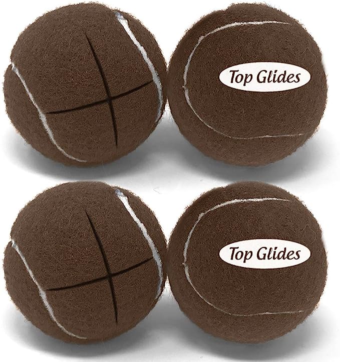 Top Glides Precut Walker Tennis Ball Glides Brown - 2 Pairs