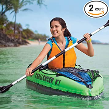 Intex Challenger K1 1-Person Inflatable Sporty Kayak w/Oars and Pump