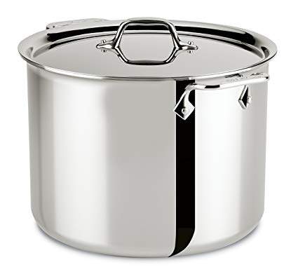 All-Clad 4512 Stainless Steel Tri-Ply Bonded Dishwasher Safe Stockpot with Lid / Cookware, 12-Quart, Silver