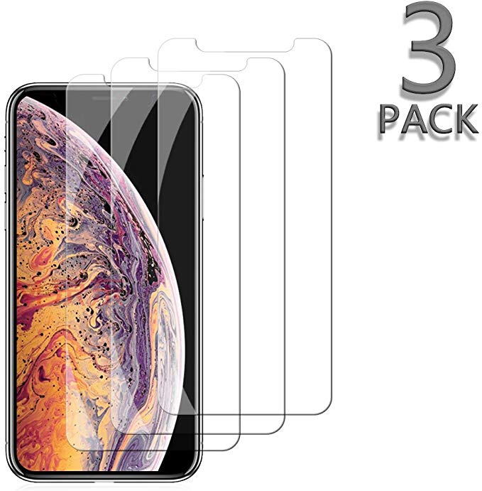 [3 Pack] TicTacTechs Screen Protectors for Apple iPhone Xs/iPhone X Tempered Glass Screen Protector [3D Touch] [9H Hardness] [No Bubble] Compatible iPhone Xs/X[5.8 Inch] Case Friendly (Clear) a1