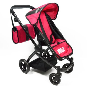 Deluxe Babyboo Doll Stroller with Swiveling Wheels and FREE Carriage Bag