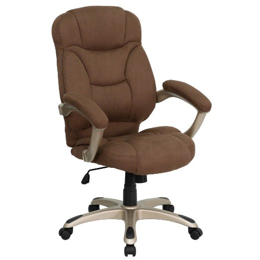 Flash Furniture GO-725-BN-GG  High Back Brown Microfiber Upholstered Contemporary Office Chair