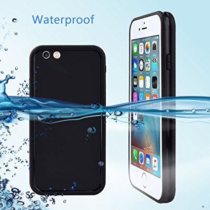 iPhone 6/6S Waterproof Case,ProCIV Waterproof Case Cover for iphone 6/6S Shockproof Dustproof Underwater Diving Phone Shell Black(4.7In) (Black White)