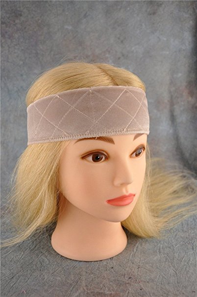 BHD Beauty Flexible Velvet Wig Grip Scarf Head Hair Band Adjustable Fastern (Cream)