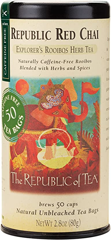 The Republic Of Tea Republic Red Chai Red Rooibos Herbal Tea, 36 Tea Bag Tin