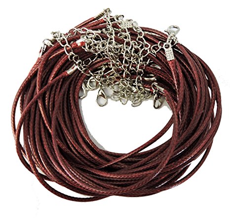 Rockin Beads 18 Imitation Leather Cord Necklaces Maroon 18" Lobster Claw Clasp
