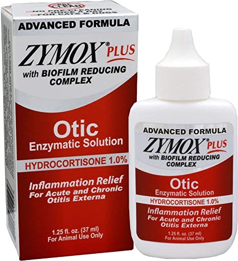 Zymox Plus Advanced Formula 1% Hydrocortisone Otic Dog & Cat Ear Solution, 1.25-oz Bottle