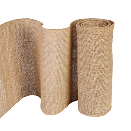 OZXCHIXU NO-FRAY NO-MESS Burlap Fabric Roll . 13" Wide x 11 Yards Long Table Runner with FINISHED Edges. Perfect for Weddings, Placemat, Crafts. Decorate.