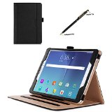 ProCase Samsung Galaxy Tab A 97 Case - Standing Cover Folio Case for 2015 Galaxy Tab A Tablet 97 inch SM-T550 P550 with Multiple Viewing angles auto SleepWake Document Card Pocket Black