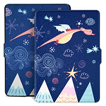 Ayotu Colorful Case for Kindle Paperwhite E-reader Auto Wake/Sleep Smart Protective Cover Case,Fits All 2012, 2013, 2015 and 2016 Versions Kindle Paperwhite,K5-09 The Adorkable Dragon