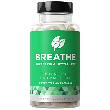 BREATHE Sinus & Lungs Respiratory Relief - Non-Drowsy Breathing Support to Fight Allergies, Nasal Irritation, Bronchial Inflammation - Quercetin & Nettle Leaf - 60 Vegetarian Soft Capsules