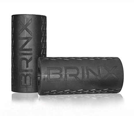 Brinx Grips -Thick Fat Bar Training Adapter: Attach Grips To Dumbbell or Barbell for Arm Muscle Growth and Strength in Forearms, Biceps, Triceps, and Chest.