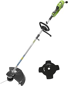 Greenworks GST1246 Garden Strimmer, Grass Trimmer & Lawn Edger for Garden Edging, 1200W, 40cm Line Trimmer Cutting Width, 25cm Brush Cutter Cutting Width, Bump Feed 2mm Strimmer Line, 3 Year Guarantee