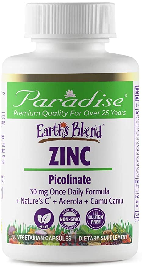 Paradise Herbs - Earths Blend - Zinc, 60 Count