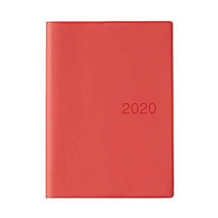 MUJI 2020 Fine Paper Schedule Note A6 Size (4.1 x 5.8 in) Monthly/Weekly Notebook Red Beginning December 2019