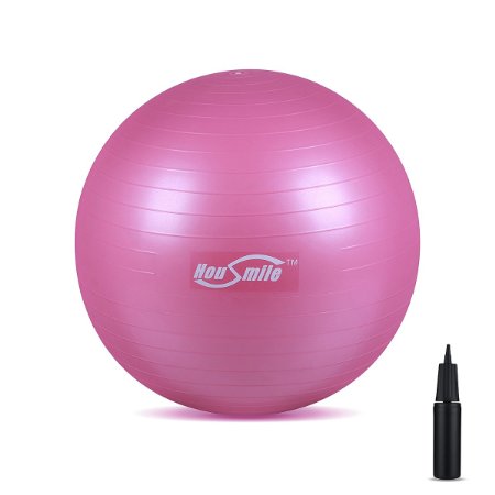 Housmile Professional Grade Exercise Balance Yoga Ball Perfect Ball Chair For Home or Office Purple 55cm