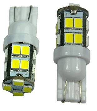 Cutequeen LED Car Lights Bulb White T10 3528 20-SMD 194 168 (pack of 2)