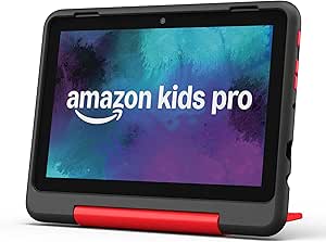 New Amazon Fire HD 8 Kids Pro tablet, ages 6-12. Bright 8" HD screen, includes ad-free content, parental controls, 13-hr battery, slim case for older kids, 32GB, Marvel Avengers, (2024 release)