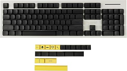 YMDK 125 ZDA Profile XDA v2 Dye Sub PBT Gentleman Yellow Gray Keycaps for 104 TKL 60% 96 84 68 64 MX Switches Keyboard