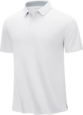 TACVASEN Men's Polo Shirts Short Sleeve Casual Cotton Pique 3 Buttons T-Shirts Classic Fit Golf Polo Shirts