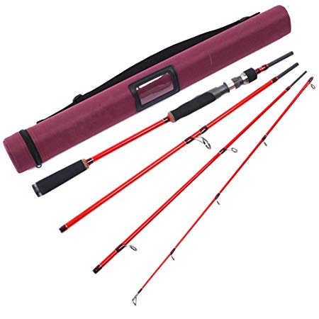 Aventik Z Spinning Rod Rough Fish Series Travel Rod High Module Carbon, IM8 4 Pieces Spinning Rod Medium Heavy MH Line Weight, Fast Action Light Weight Compact Cordura Rod Tube