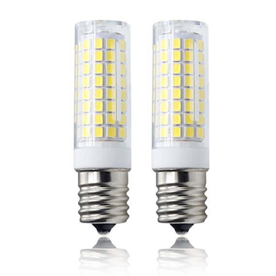 LED E17 bulb, All-New 102×2835SMD Dimmable E17 light bulb, 7.5W White 120v 75w Equivalent, Microwave Appliance Compatible Bulb (Pack of 2)