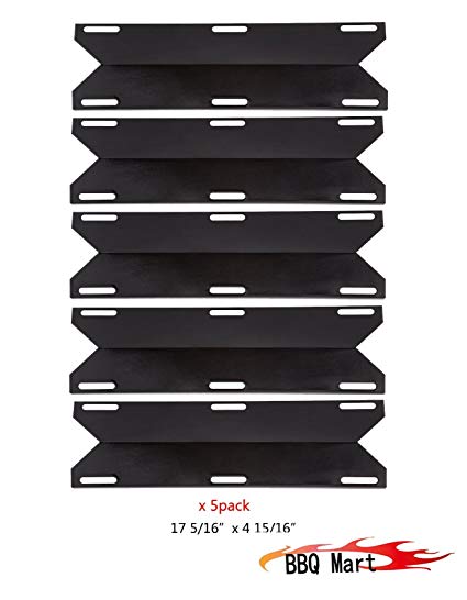 BBQ Mart 93041(5-pack) Porcelain Steel Gas Grill Heat Plate for Charmglow, Permasteel, Uniflame, Charbroil Model Grills and Others