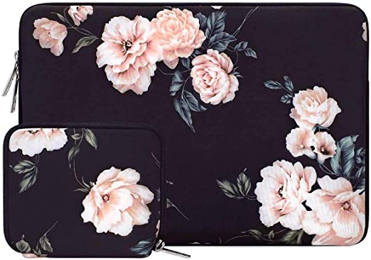 MOSISO Laptop Sleeve Compatible with 13-13.3 inch MacBook Pro, MacBook Air, Notebook Computer, Water Repellent Neoprene Camellia Bag with Small Case