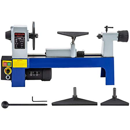 VEVOR Variable Speed 500-3200 RPM Benchtop Wood Lathe 8 in. x 12 in. Woodworking DIY Lathe Woodturning Lathe Machine with a 1/3hp Motor and an MT1 Spindle for Outdoor and Home Hobby Work Engraving