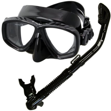 PROMATE Snorkeling Scuba Dive DRY Snorkel Mask Gear Set