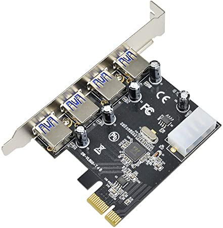 Aideepen 4 Port PCI-E to USB 3.0 Expasion Card Super Fast 5Gbps PCIE USB3.0 FirWire Expansion Card Support for Windows XP/Vista / Win7 /8/10 Server 2008