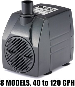 PonicsPump PP09205: 92 GPH Submersible Pump with 5' Cord - 5W... for Fountains, Statuary, Aquariums & more. Comes with 1 year limited warranty.