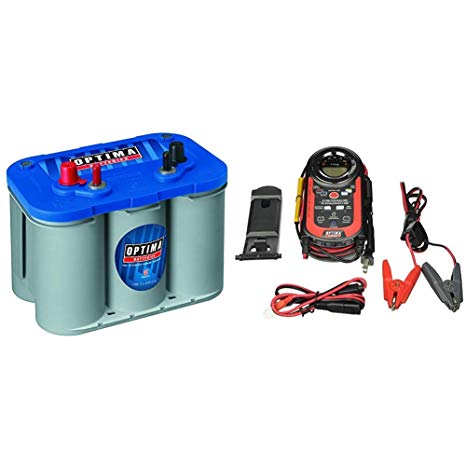 Optima Batteries 8016-103 D34M BlueTop Starting and Deep Cycle Marine Battery   Digital 400 12V Performance Maintainer and Battery Charger - 150-40000