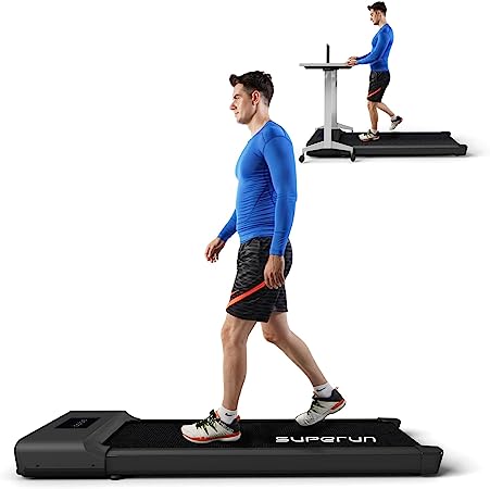 Superun Walking Pad Treadmill Under Desk,Jogging and Walking Treadmill for Home & Office,2 in 1 for Small Spaces Standing Portable Treadmill for Apartment