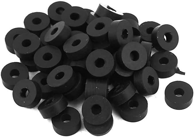 uxcell Rubber Flat Washers 11mm OD 4mm ID 4mm Thickness for Faucet Pipe Water Hose, Pack of 50