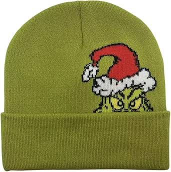 Bioworld Dr. Seuss The Grinch Who Stole Christmas Hat Character Cuff Beanie Cap Licensed New