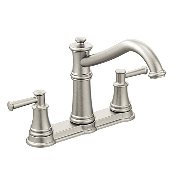 Moen 7250SRS Belfield TWO-HANDLE High Arc Kitchen Faucet, Spot Resist Stainless